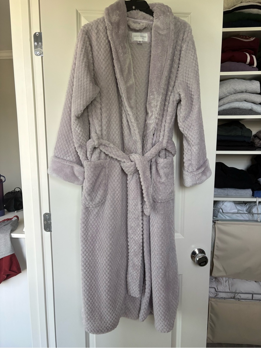 Midnight by Carole Hochman Plush Hooded Bath Robe in Light Lavender